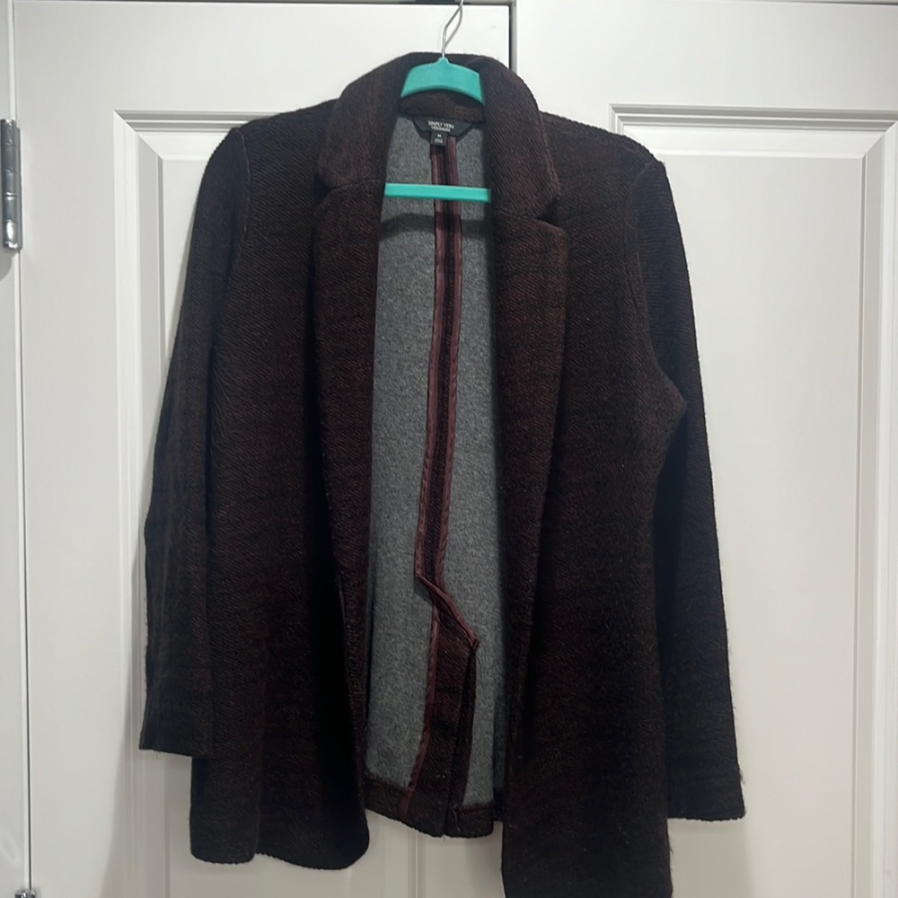 Dark Purple Simply Vera Wang Sweater Blazer Size M